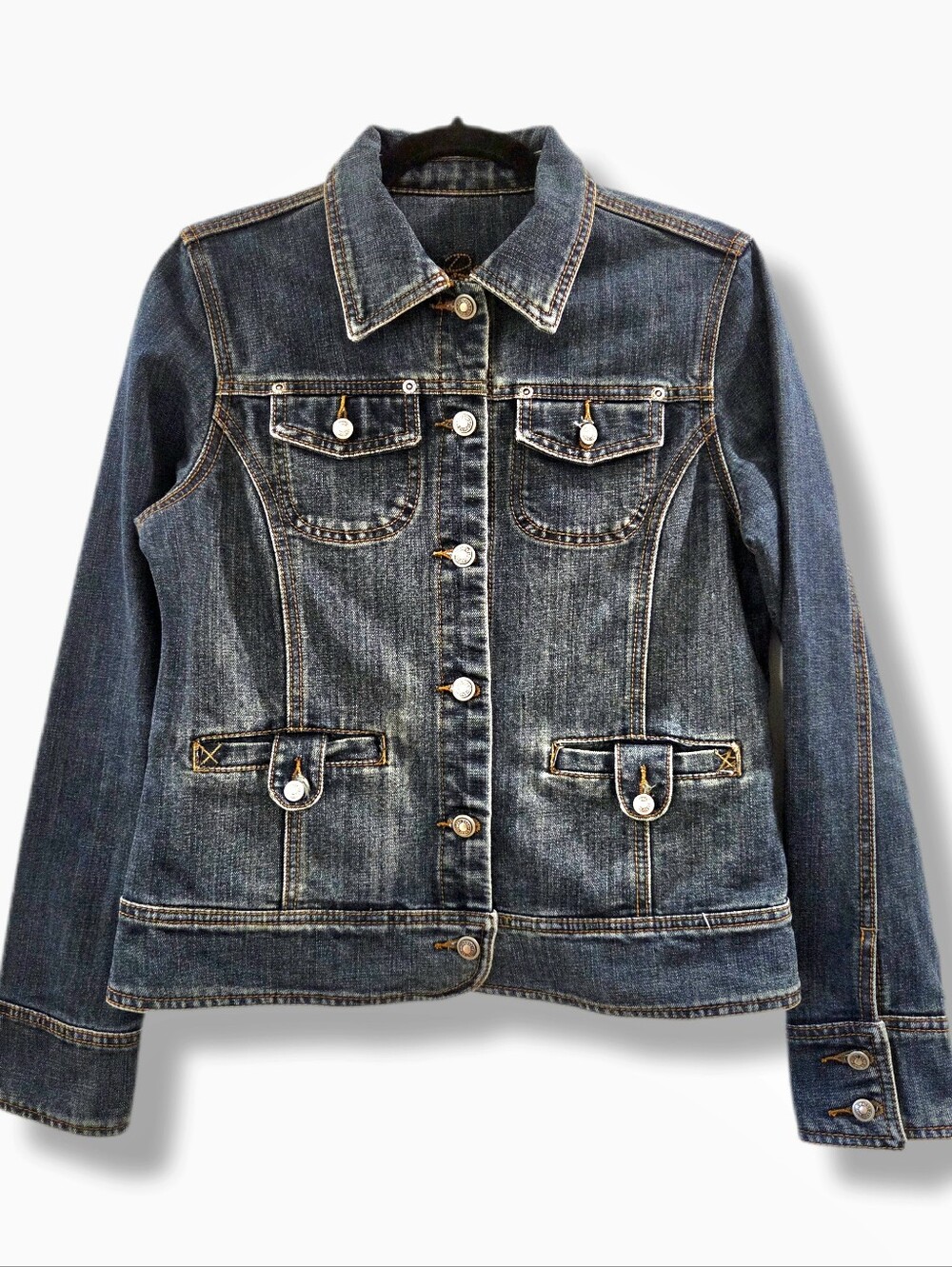 Vintage Point Zero Y2K utility denim jacket | multi‑pocket | size M